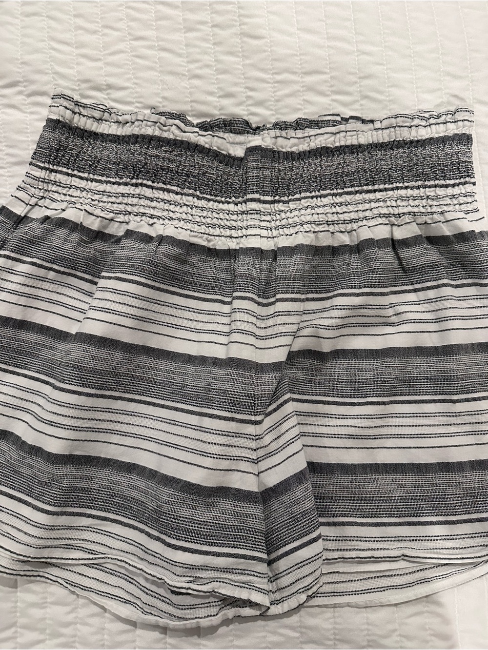 Vineyard Vines Black and White Striped High Waist Shorts